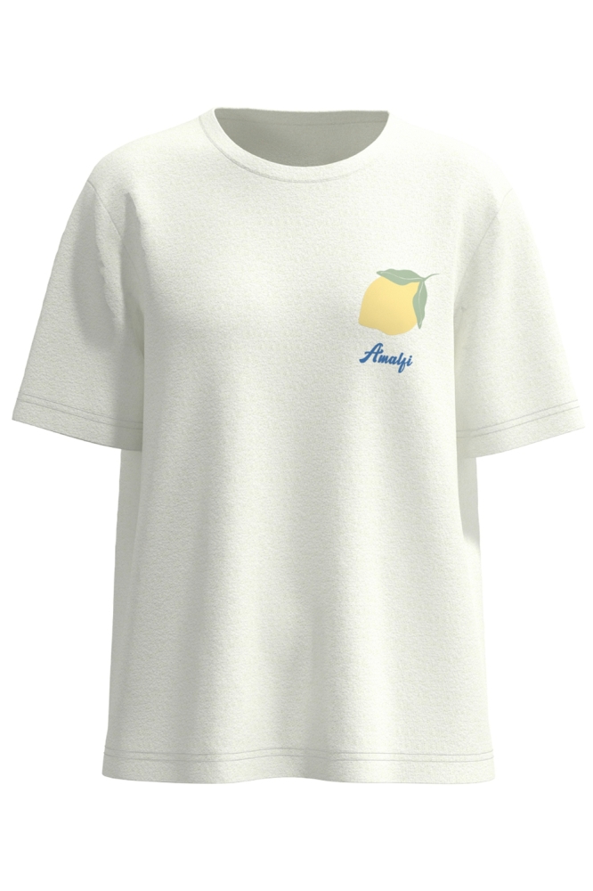 VIHIVA S/S T-SHIRT / LC 14110383 Cloud Dancer/LEMON